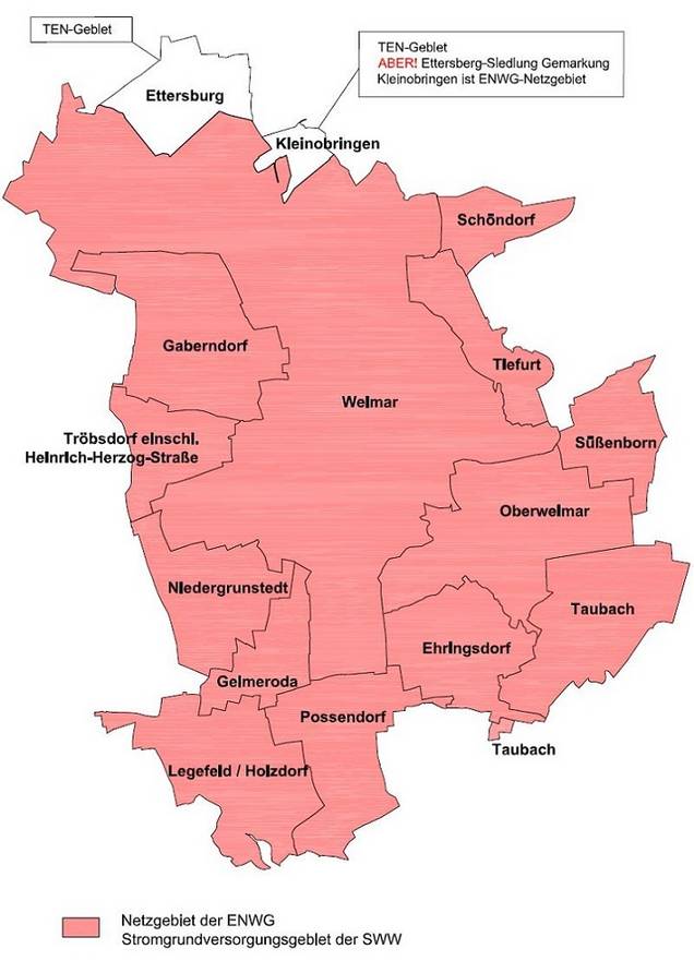 Netzgebiete Strom Gas ENWG Weimar